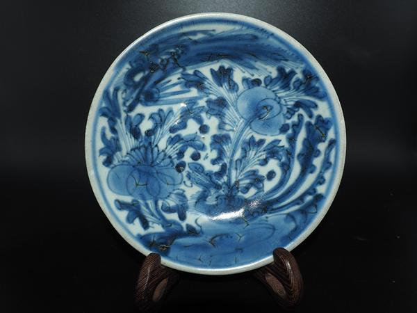 古玩轉賣清.康熙  鳳穿牡丹青花大盤拍賣，當前價格25000元