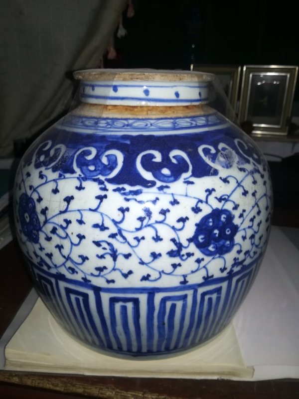 古玩陶瓷青花纏枝蓮罐拍賣，當前價格4666元