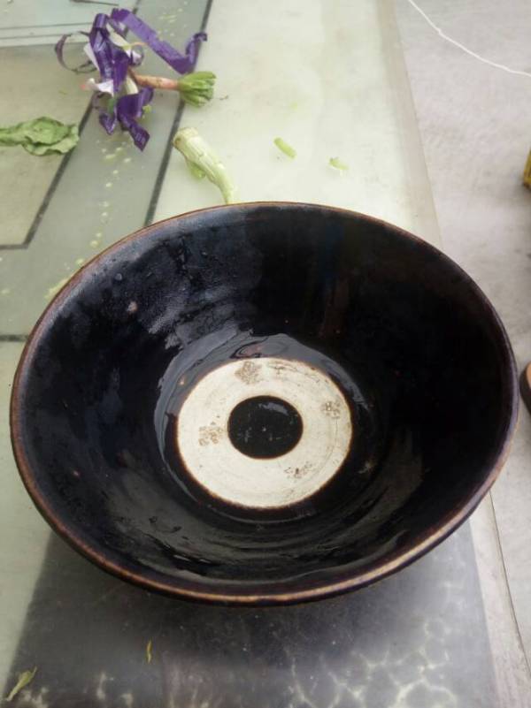 古玩陶瓷磁州窯窯變。黑釉澀圈碗拍賣,當前價格799元