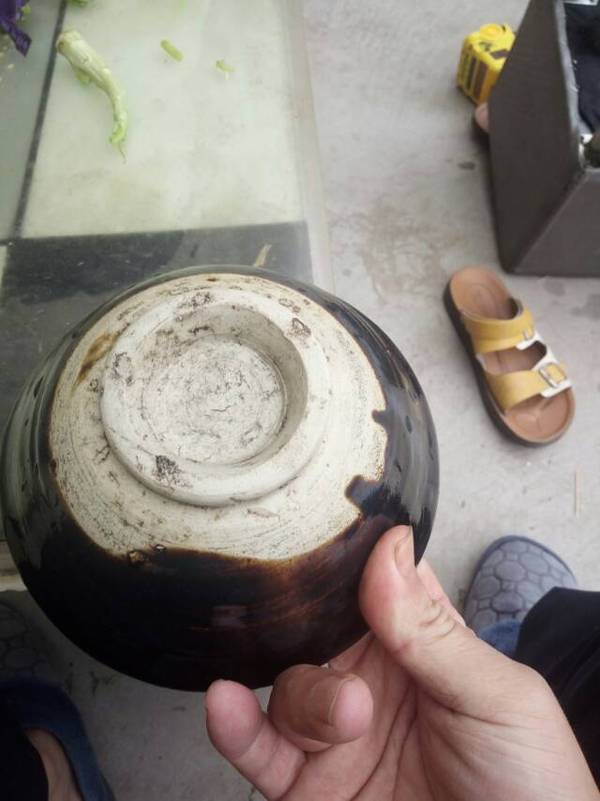 古玩陶瓷磁州窯窯變。黑釉澀圈碗拍賣,當前價格799元