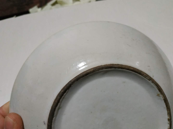 古玩陶瓷晚清青花五彩荷花紋盤拍賣,當(dāng)前價格298元