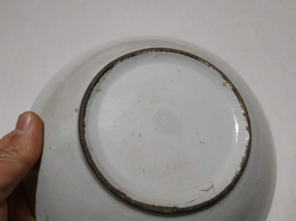 古玩陶瓷晚清青花五彩荷花紋盤拍賣,當(dāng)前價格298元