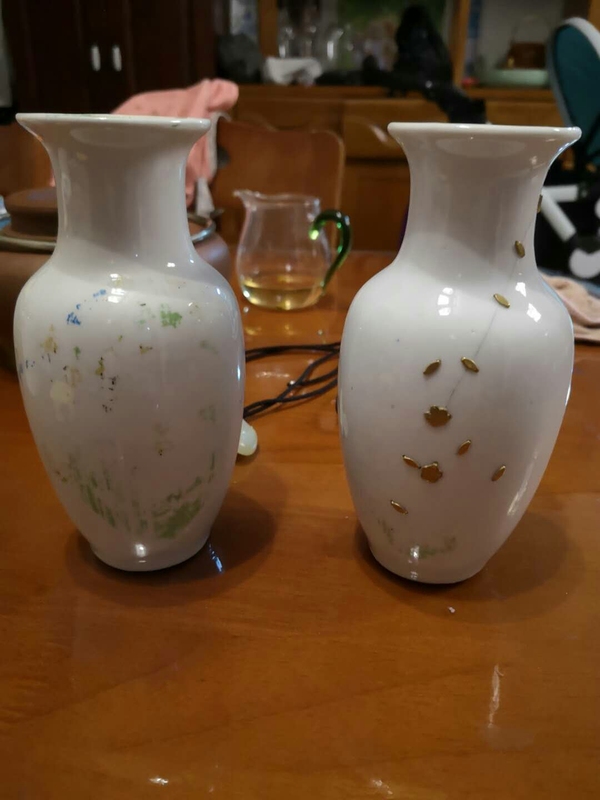 古玩陶瓷小瓶一對拍賣,當前價格600元