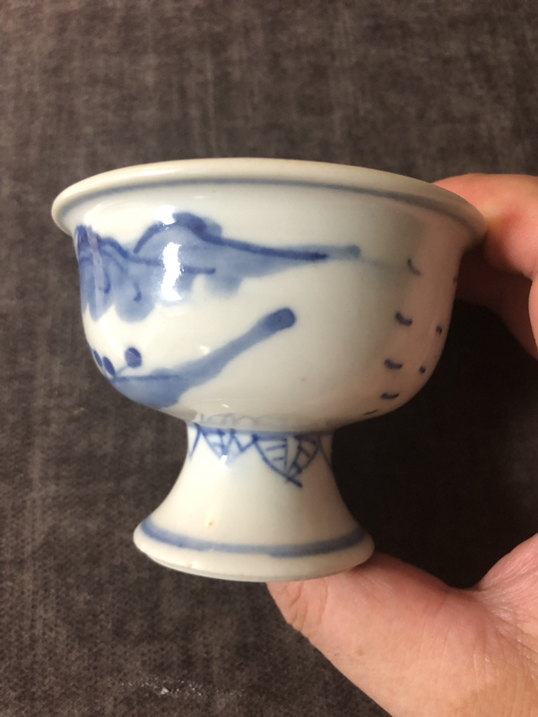 古玩陶瓷青花高足杯拍賣，當前價格1500元