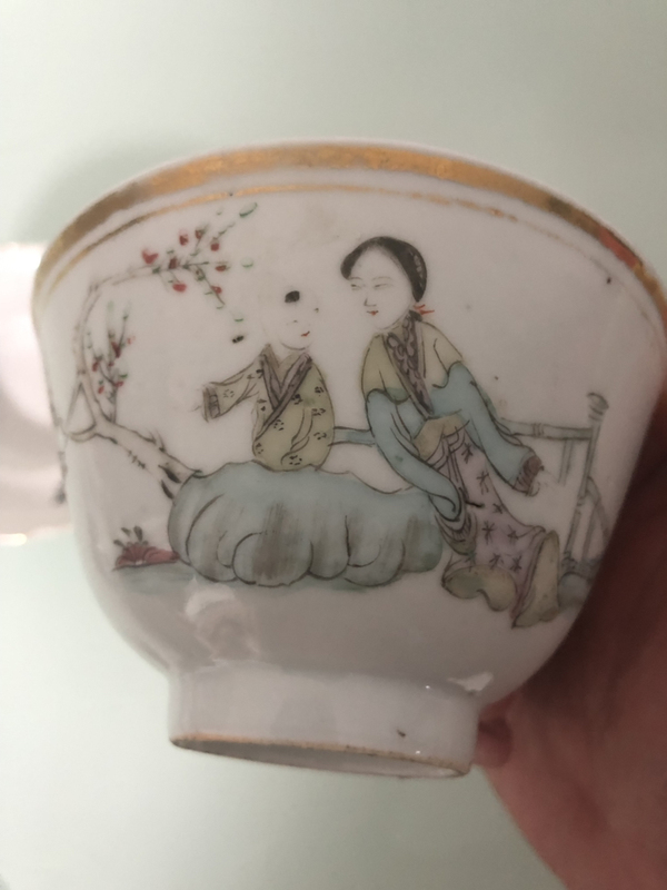 古玩陶瓷粉彩蓋碗拍賣,當前價格1200元