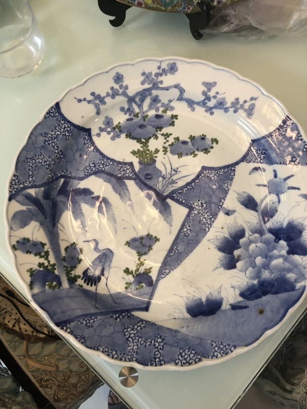 古玩陶瓷41厘米民國時期日本青花盤，比景德鎮(zhèn)新的還便宜拍賣，當(dāng)前價格1600元
