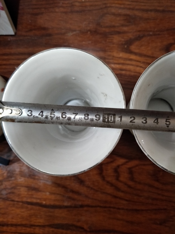 古玩陶瓷彩瓷杯一對拍賣,當前價格300元