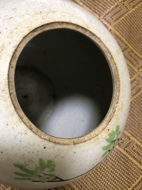 古玩陶瓷民國淺絳彩花鳥紋冬瓜罐拍賣,當前價格398元