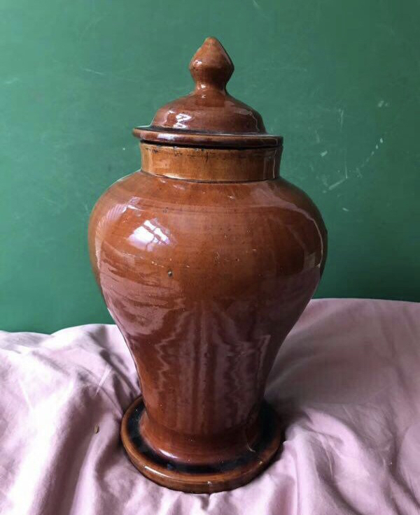 古玩陶瓷酱釉盖罐拍卖，当前价格1200元