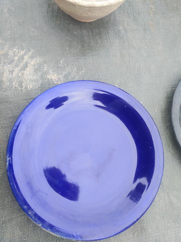 古玩陶瓷藍釉大盤拍賣,當前價格160元