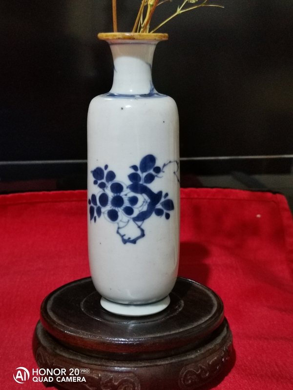 古玩陶瓷青花花卉紋棒槌瓶拍賣,當前價格3333元