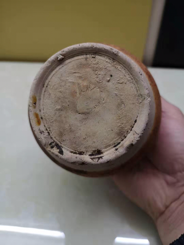 古玩陶瓷醬釉雙系罐拍賣,當前價格58元