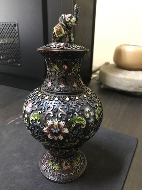 古玩雜項烤藍瓶拍賣,當前價格1500元