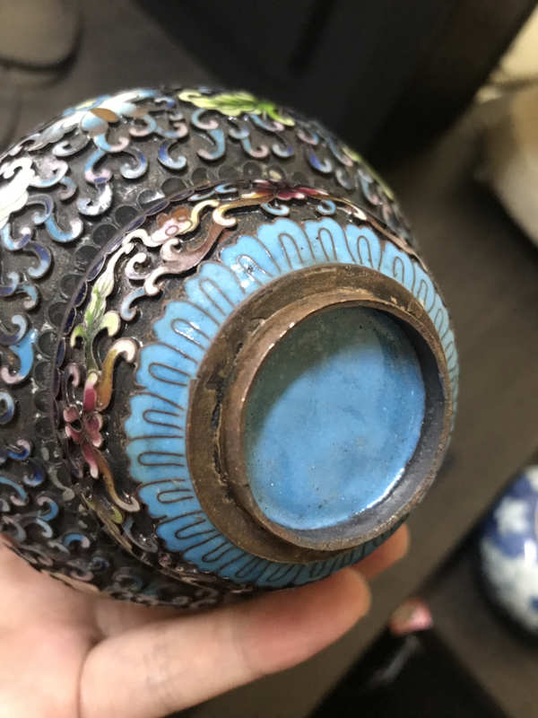古玩雜項烤藍瓶拍賣,當前價格1500元