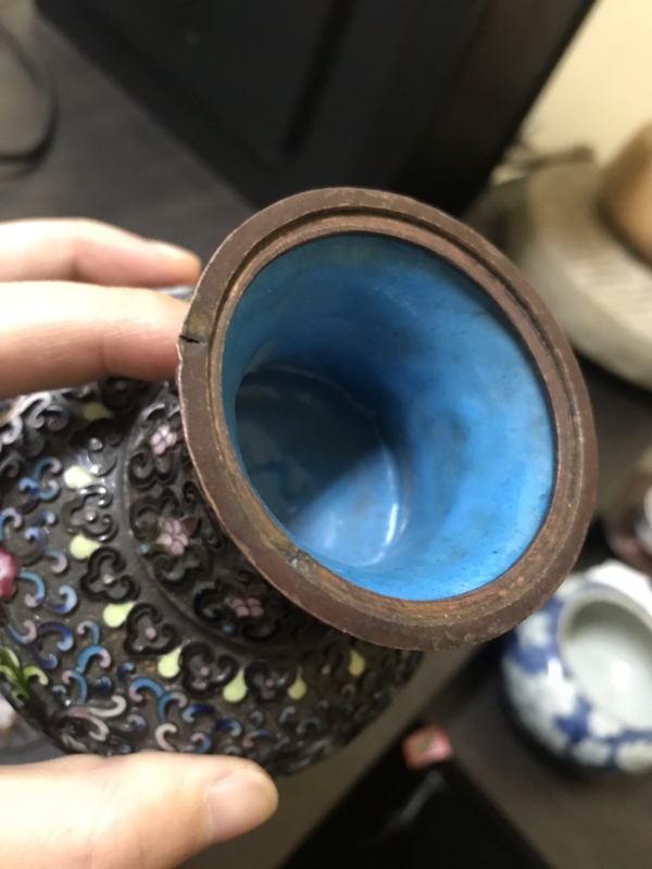 古玩雜項烤藍瓶拍賣,當前價格1500元