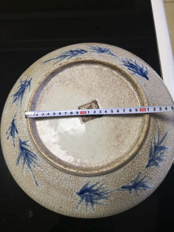 古玩陶瓷清.哥釉地青花鐵泥白頭翁盤(pán)拍賣(mài)，當(dāng)前價(jià)格3200元