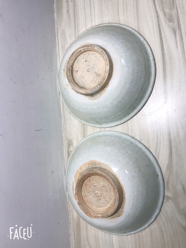古玩陶瓷青白釉碗一對拍賣，當前價格3819元
