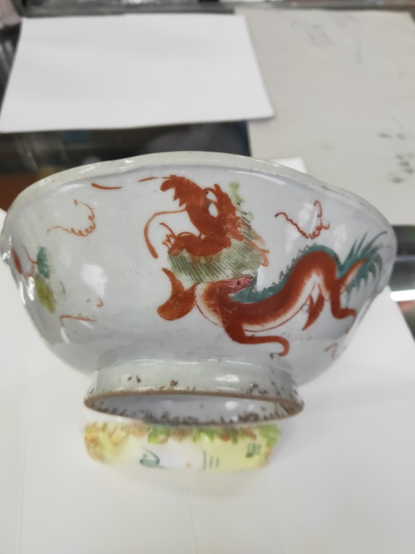 古玩陶瓷民國時期粉彩碗拍賣,當前價格420元