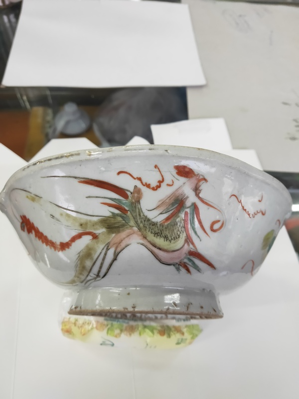古玩陶瓷民國時期粉彩碗拍賣,當前價格420元