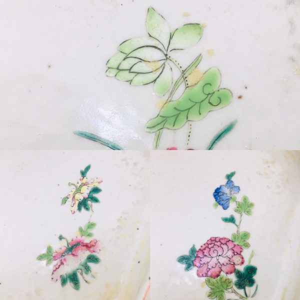 古玩陶瓷(精品)粉彩六彩龍紋六角八寶花卉大盆拍賣,當前價格1888元