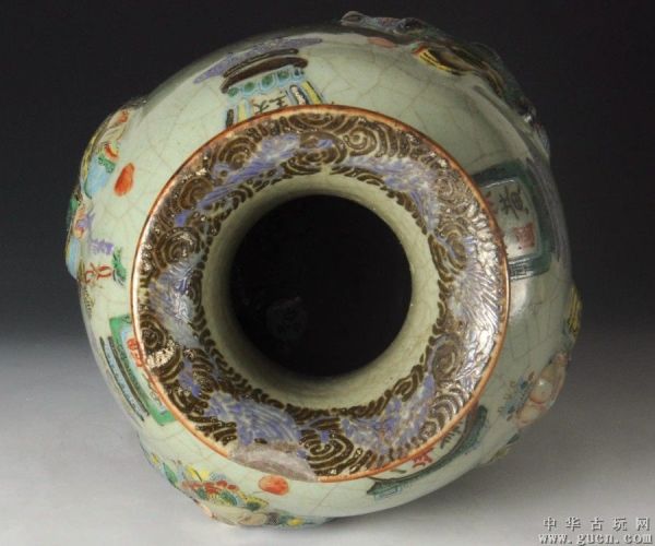 古玩陶瓷晚清官窯粉彩堆塑無雙譜大瓶拍賣,當(dāng)前價格3898元