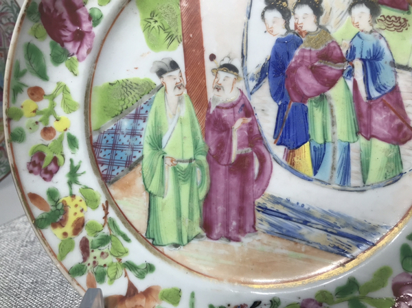 古玩陶瓷清晚期精品細(xì)路人物故事賞盤 類似博物館同款拍賣，當(dāng)前價(jià)格1288元