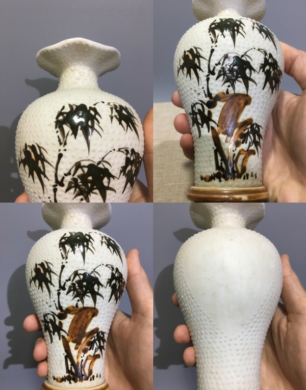 古玩陶瓷清末民初生反瓷白釉珍珠地兒三足瓶拍賣,當(dāng)前價(jià)格1890元