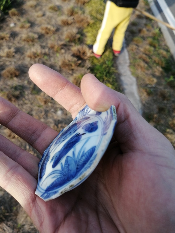 古玩陶瓷明晚期青花荷蓮鴛鴦紋瓷片拍賣，當(dāng)前價(jià)格360元