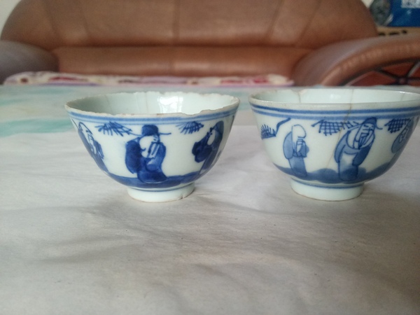 古玩陶瓷清晚期~三星人物杯拍賣,當前價格388元