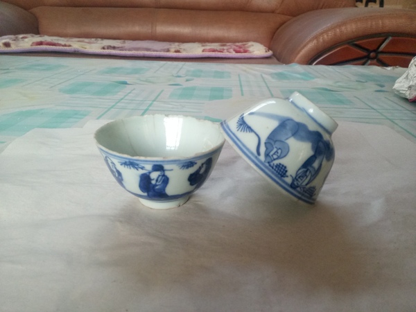 古玩陶瓷清晚期~三星人物杯拍賣,當前價格388元