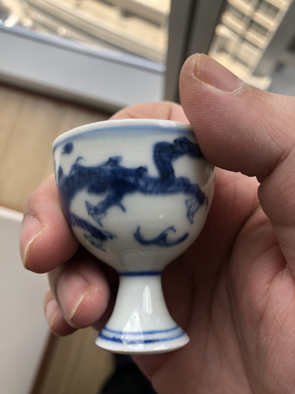 古玩陶瓷晚明高足杯拍賣，當(dāng)前價格1200元