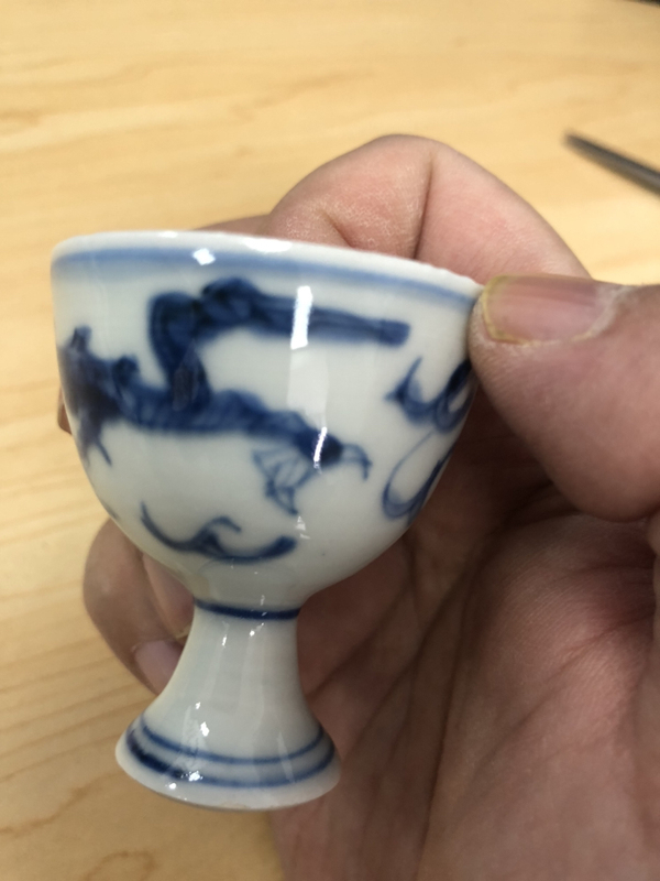 古玩陶瓷晚明高足杯拍賣，當(dāng)前價格1200元