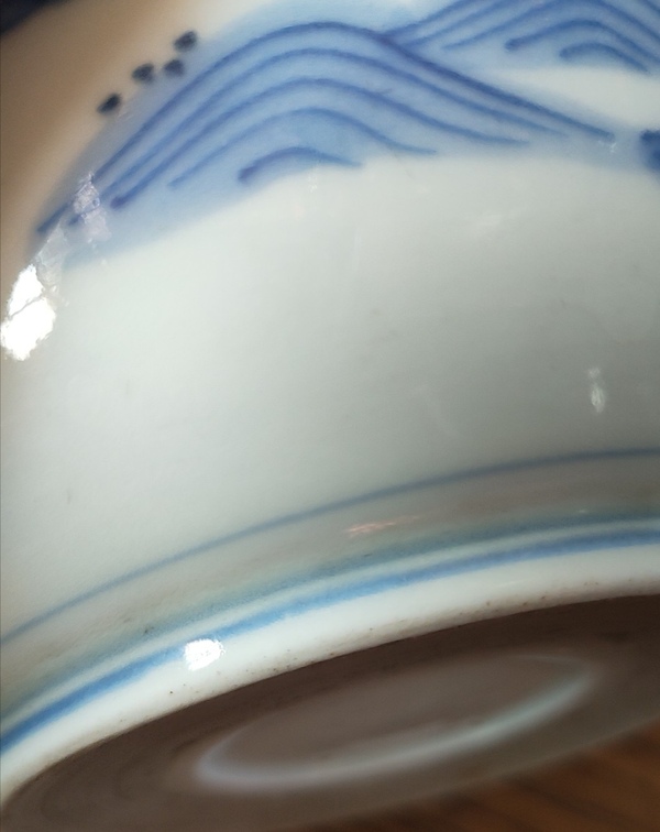 古玩陶瓷清末民初,青花花口描金碗拍賣,當前價格666元