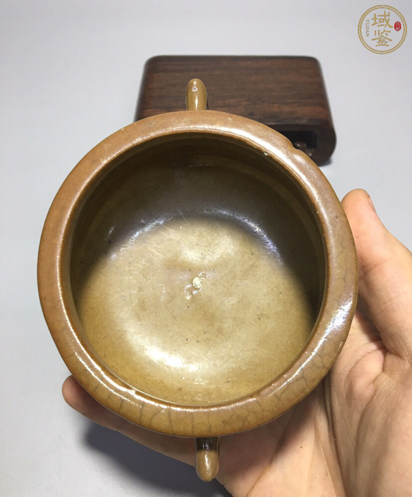 古玩陶瓷清乾隆哥釉三足雙耳爐拍賣,當前價格128000元