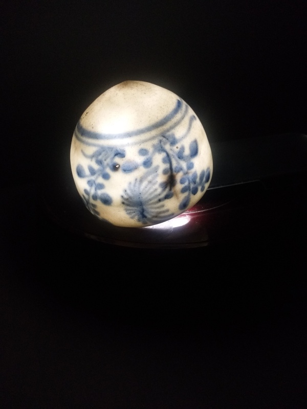 古玩陶瓷清花卉紋青花鳥食罐拍賣，當(dāng)前價格800元