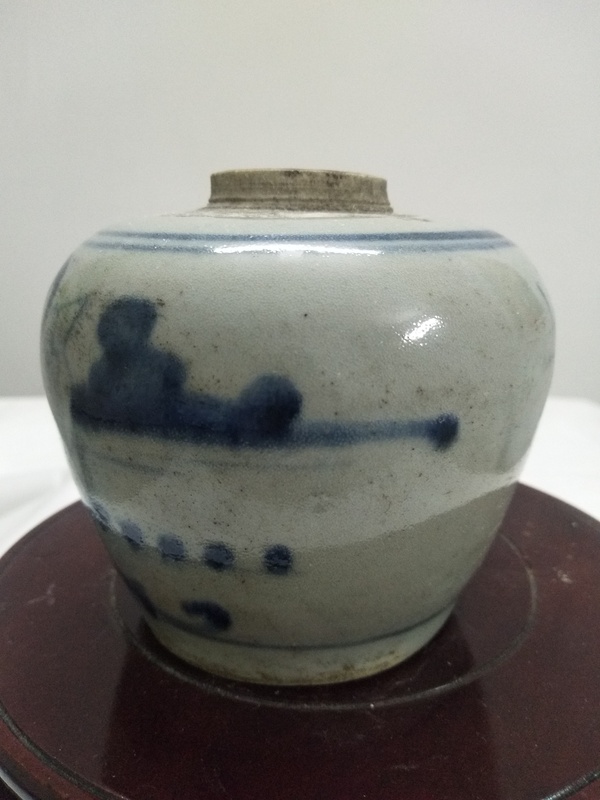 古玩陶瓷清中青花罐拍賣，當(dāng)前價格1200元