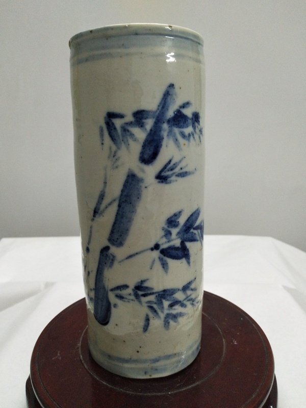 古玩陶瓷民國青花筆筒拍賣,當前價格1200元