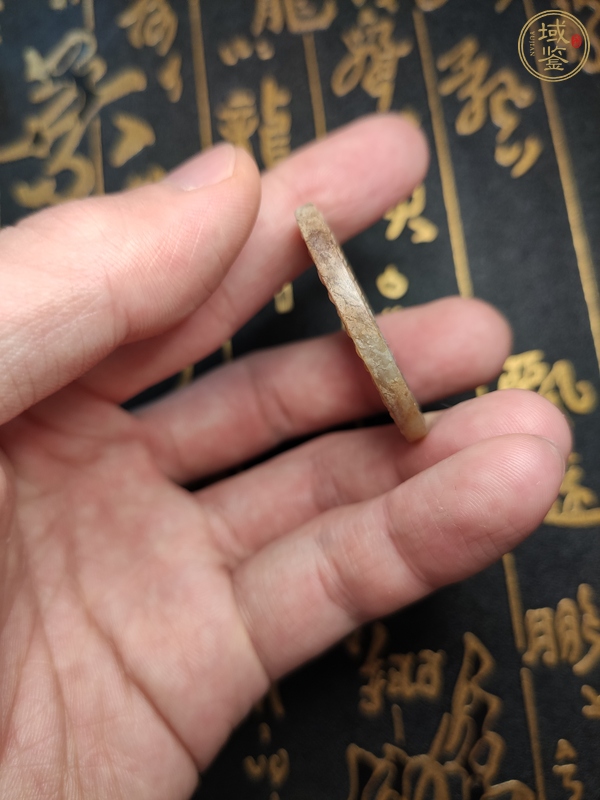 古玩玉器蒲紋玉壁真品鑒賞圖