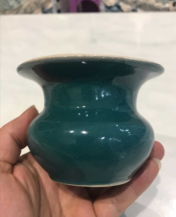 古玩陶瓷綠釉～渣斗拍賣，當前價格680元