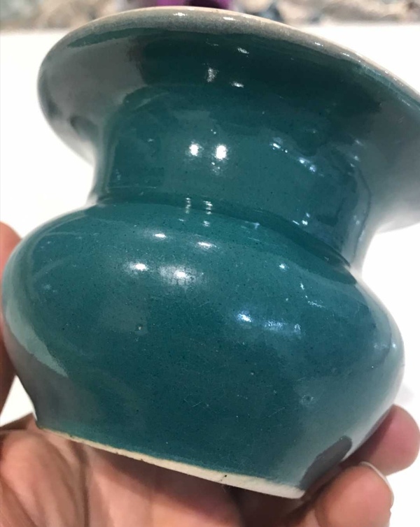 古玩陶瓷綠釉～渣斗拍賣，當前價格680元