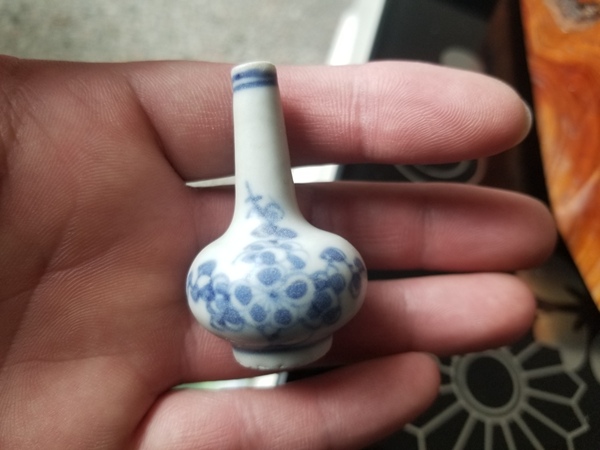 古玩陶瓷康熙青花錐把瓶拍賣，當前價格860元