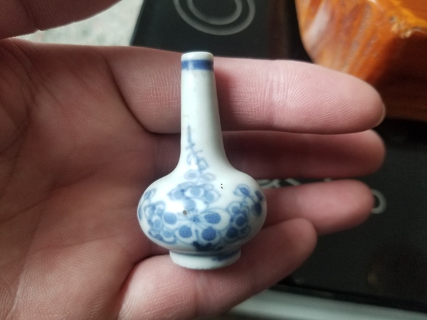 古玩陶瓷康熙青花錐把瓶拍賣，當前價格860元