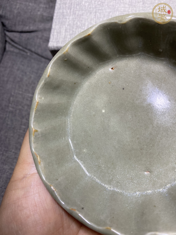 古玩陶瓷元末明初·青釉蔗段洗真品鑒賞圖