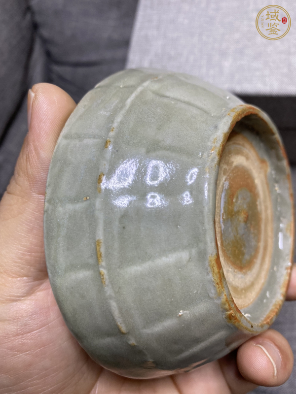 古玩陶瓷元末明初·青釉蔗段洗真品鑒賞圖