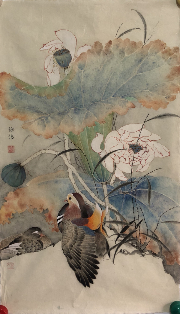 古玩字畫徐偉老師精品花鳥圖拍賣,當前價格666元