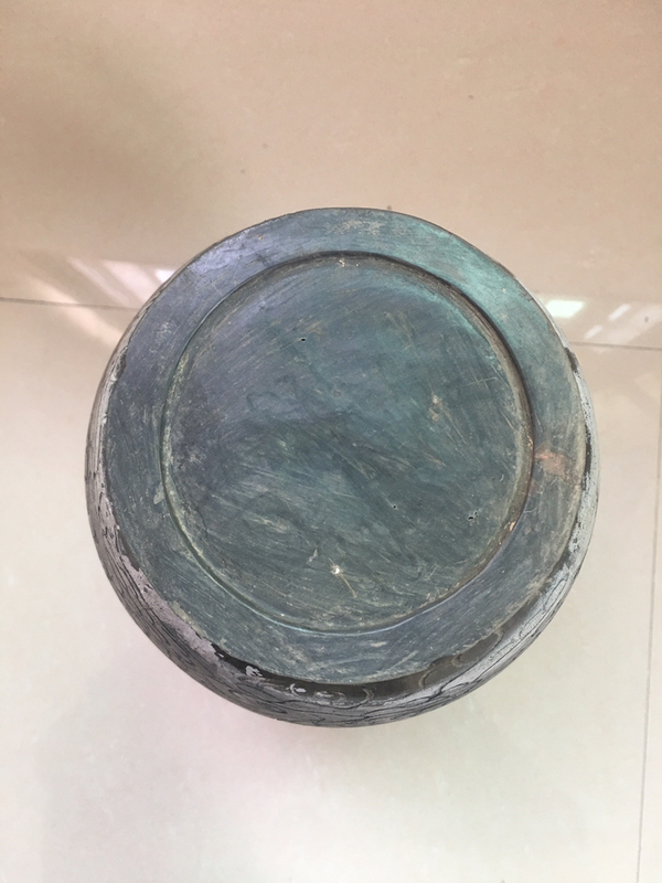 古玩陶瓷(已保真)民國精品黑陶刻龍紋大瓶拍賣,當前價格1888元