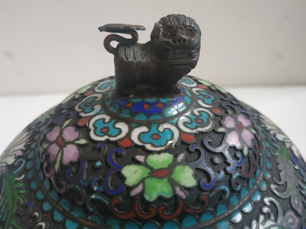 古玩陶瓷民國(guó)景泰藍(lán)掐絲琺瑯蓋碗拍賣,當(dāng)前價(jià)格2688元