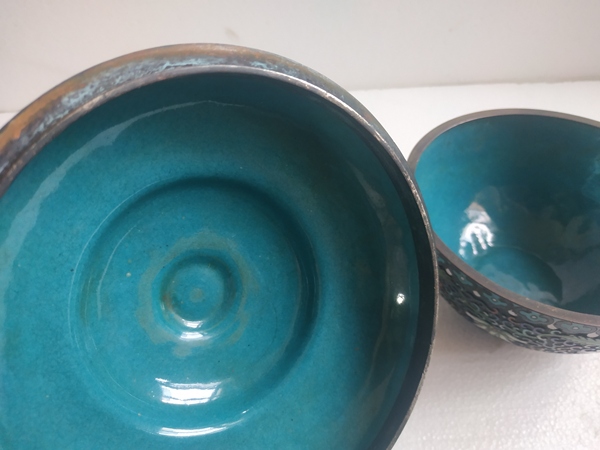 古玩陶瓷民國(guó)景泰藍(lán)掐絲琺瑯蓋碗拍賣,當(dāng)前價(jià)格2688元