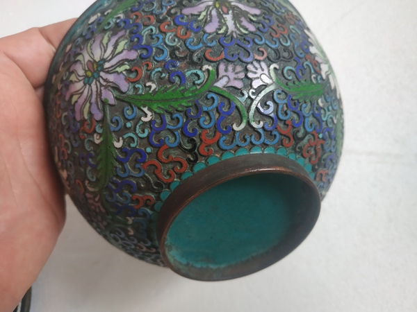 古玩陶瓷民國(guó)景泰藍(lán)掐絲琺瑯蓋碗拍賣,當(dāng)前價(jià)格2688元