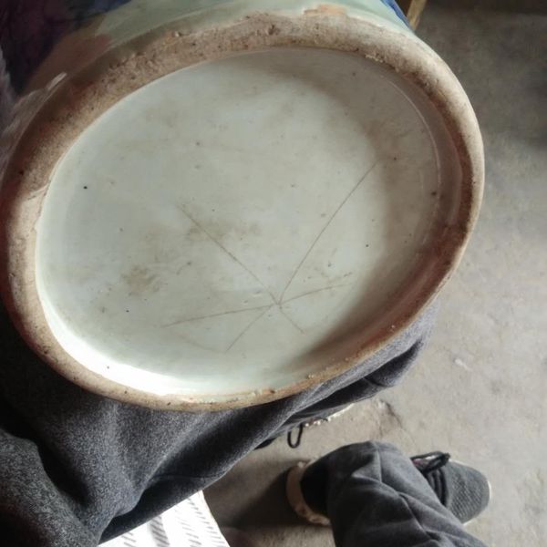 古玩陶瓷清代豆青釉花鳥紋青花大瓶高44cm拍賣,當前價格1150元
